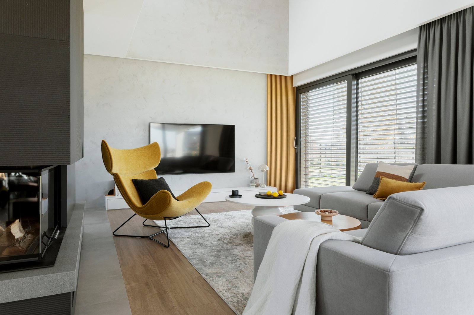 Creative living room interior composition